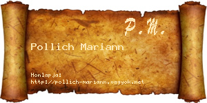 Pollich Mariann névjegykártya